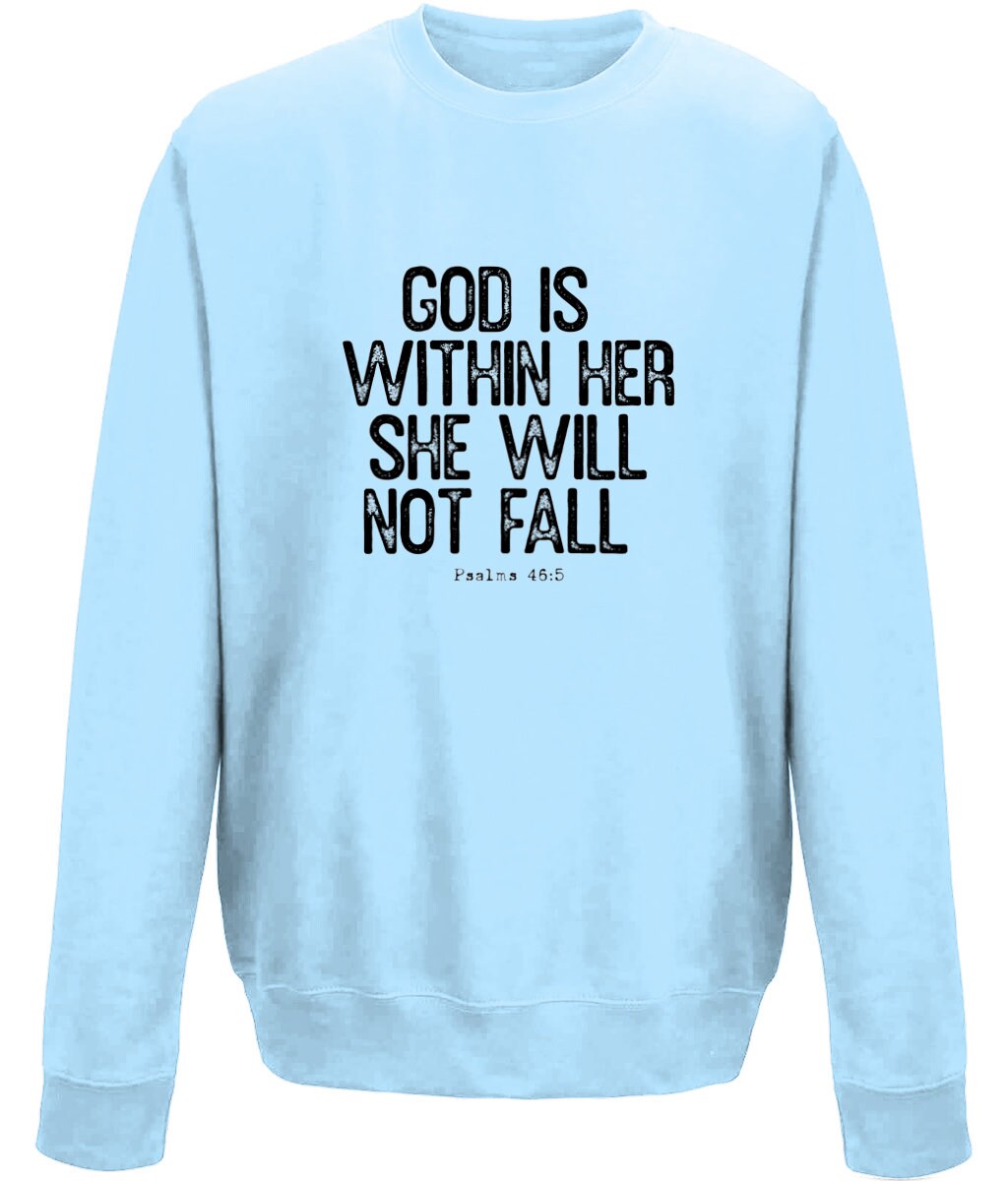 God Is Within Her unisex crew neck sweatshirt - BoundlessLoveStore - X-Small - Sky Blue - Christian Sweatshirt - Clothing