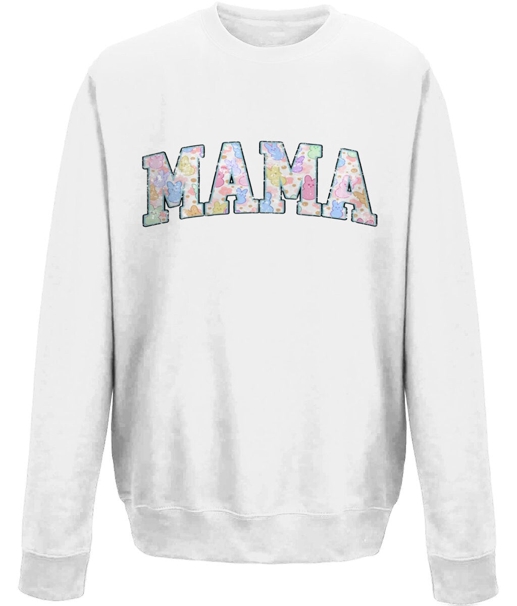 Mama mother's day crew neck sweatshirt - BoundlessLoveStore - X-Small - Deep Black - Custom Mom Sweater - Custom Mum Jumper