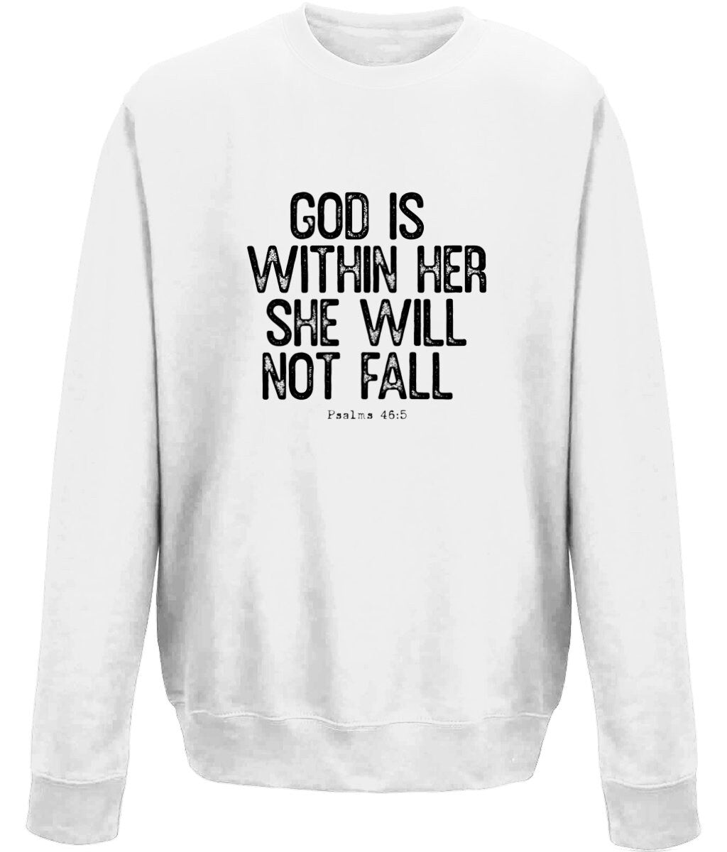 God Is Within Her unisex crew neck sweatshirt - BoundlessLoveStore - X-Small - White - Christian Sweatshirt - Clothing