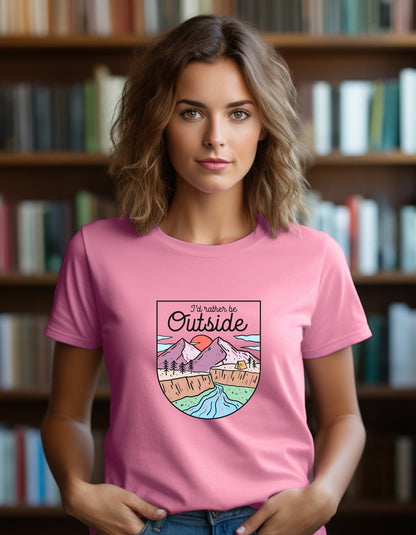 I'll rather be outside T-Shirt, Graphic Unisex Tee - BoundlessLoveStore - Azelea - Small - artisan print - beach vibes