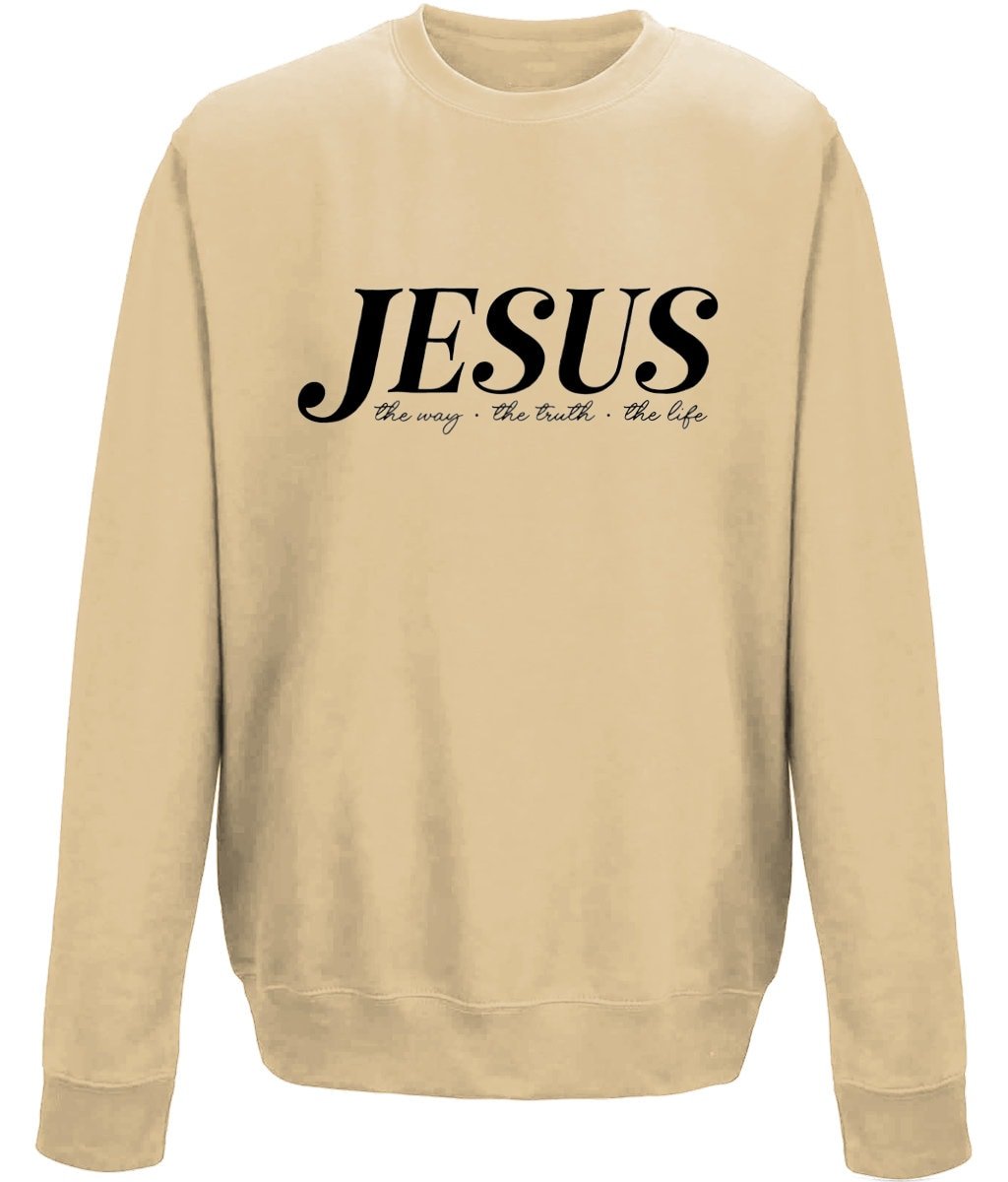 Jesus The Way The Truth The Life unisex sweatshirt - BoundlessLoveStore - X-Small - Nude - Christian Sweatshirt