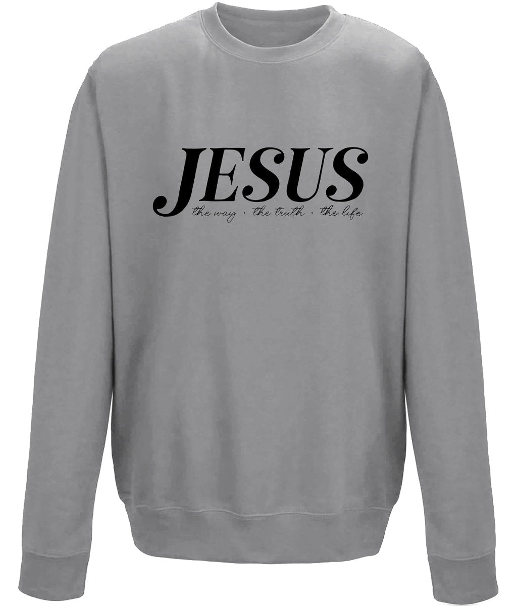 Jesus The Way The Truth The Life unisex sweatshirt - BoundlessLoveStore - X-Small - Graphite Heather - Christian Sweatshirt