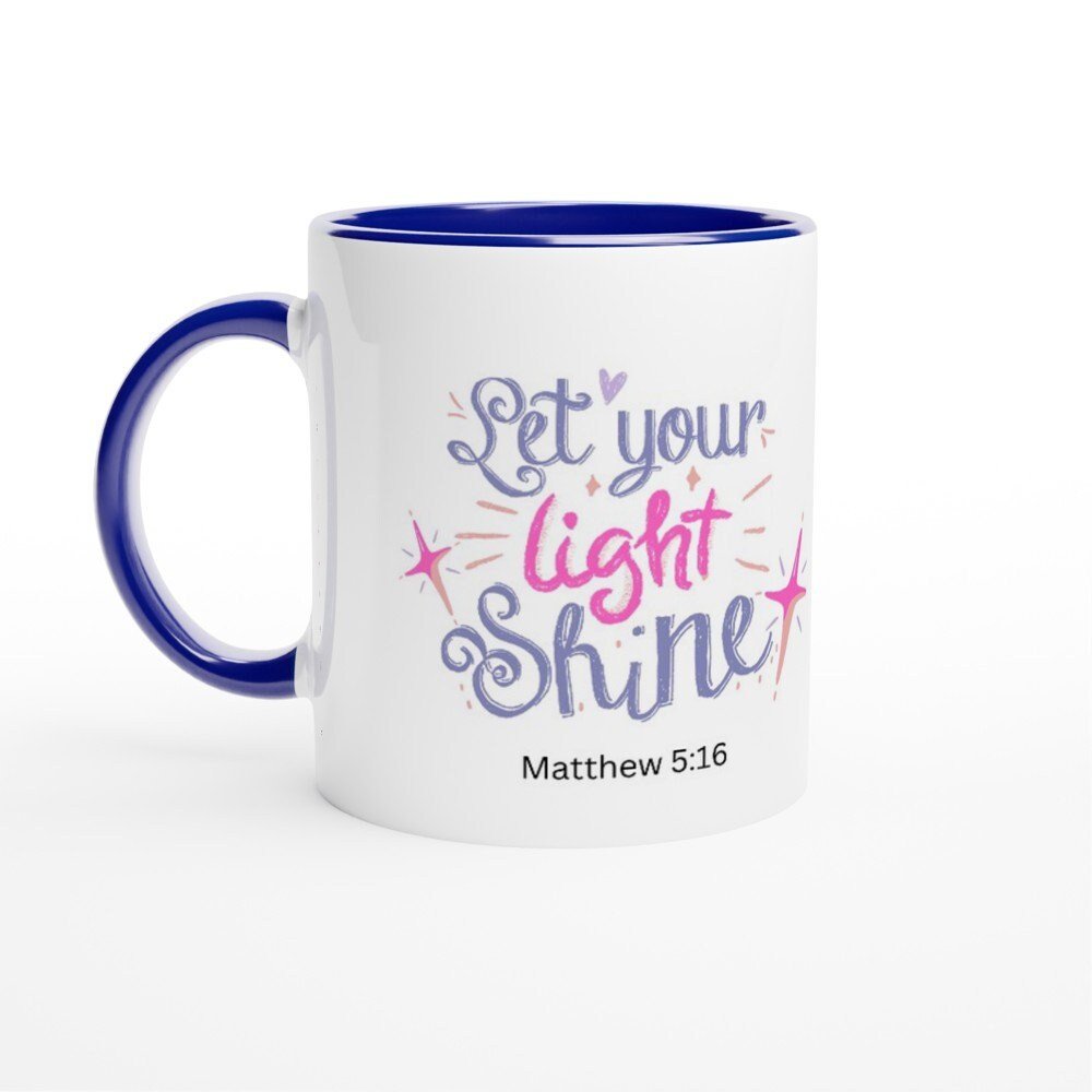 Let your light shine mug - BoundlessLoveStore - Blue - birthday gift friend - Christian mug gift