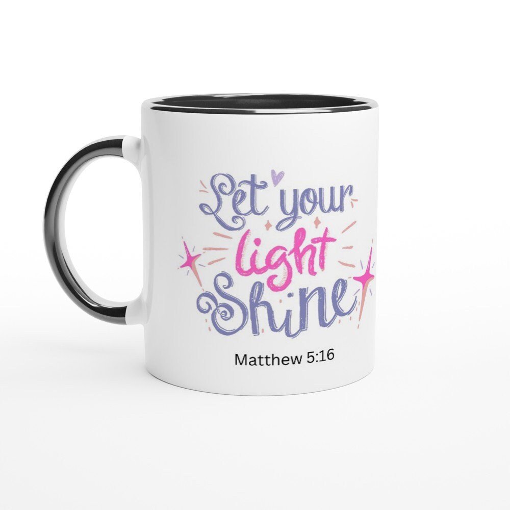 Let your light shine mug - BoundlessLoveStore - Black - birthday gift friend - Christian mug gift