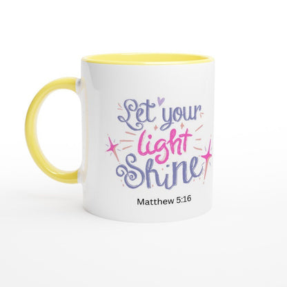 Let your light shine mug - BoundlessLoveStore - Yellow - birthday gift friend - Christian mug gift