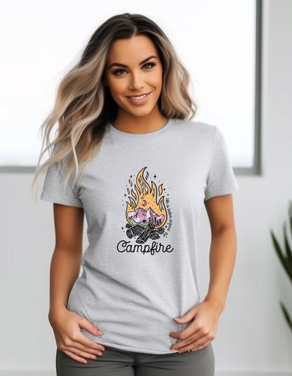 Life is better around the campfire T-Shirt, Graphic Unisex Tee - BoundlessLoveStore - Sports Grey - Small - artisan print