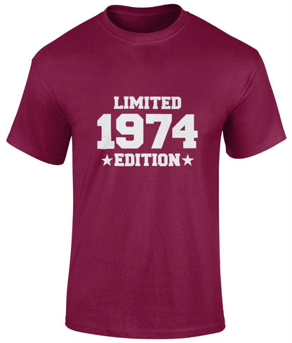 Limited 1974 Edition Tee Shirt, Funny Unisex Tee, 50th Birthday Gift - BoundlessLoveStore -  Red - Small - adult t shirt