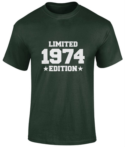 Limited 1974 Edition Tee Shirt, Funny Unisex Tee, 50th Birthday Gift - BoundlessLoveStore - Forest - Small - adult t shirt