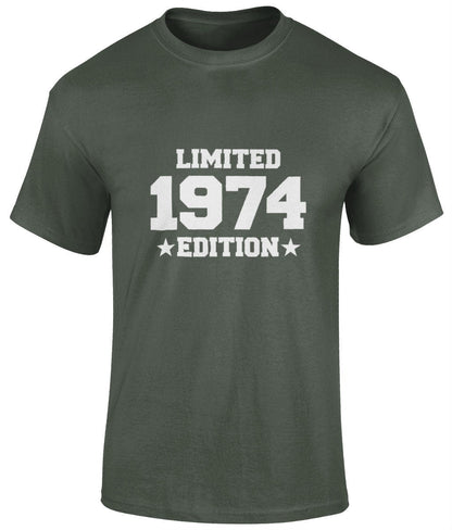 Limited 1974 Edition Tee Shirt, Funny Unisex Tee, 50th Birthday Gift - BoundlessLoveStore - green- Small - adult t shirt