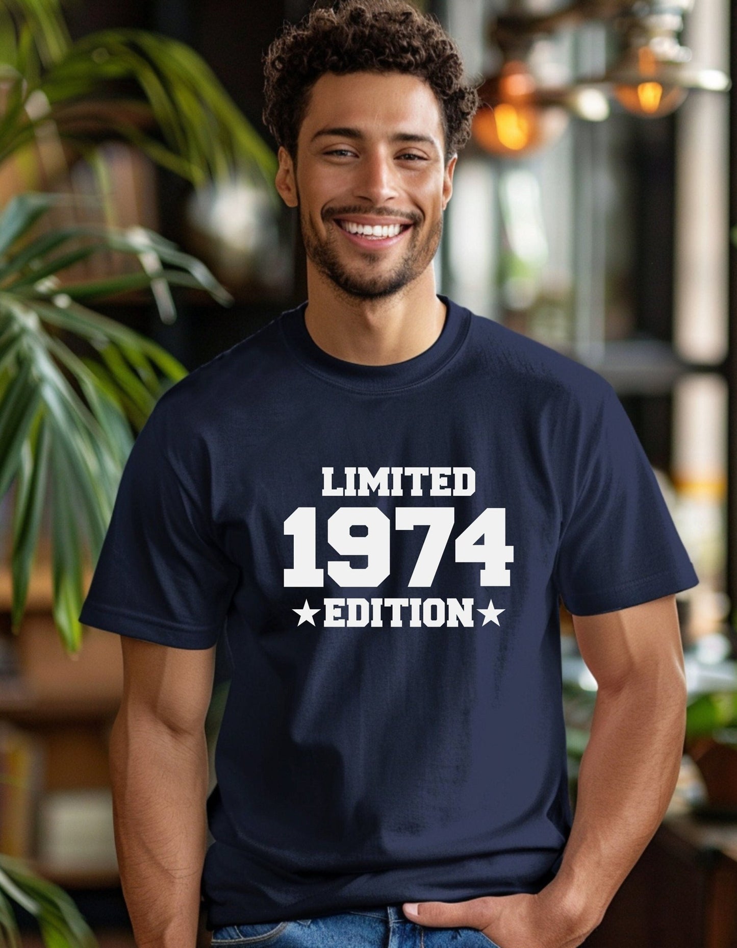 Limited 1974 Edition Tee Shirt, Funny Unisex Tee, 50th Birthday Gift - BoundlessLoveStore - Navy - Small - adult t shirt -