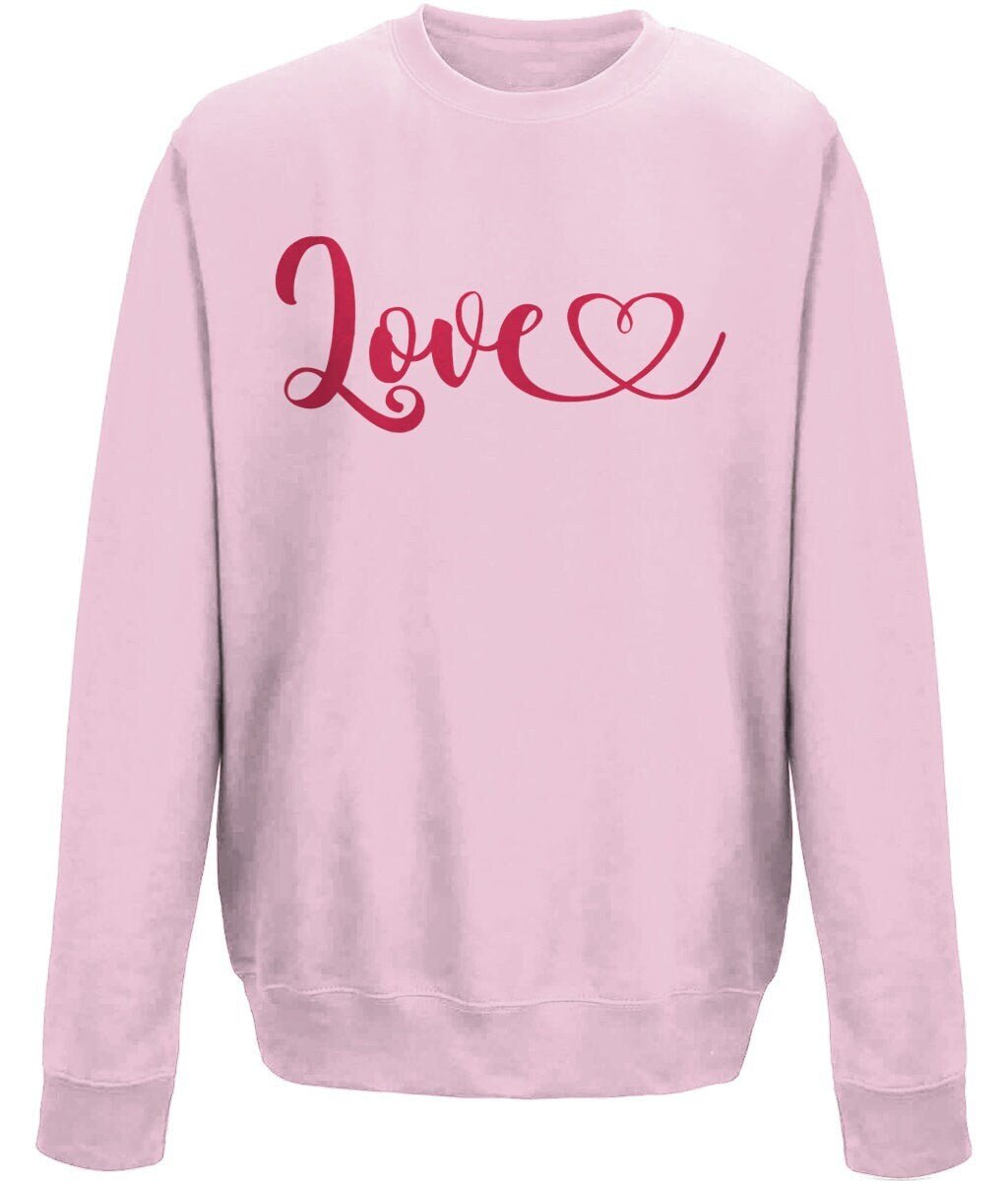 Love heart valentine sweatshirt - BoundlessLoveStore - X-Small - Baby Pink - couple sweatshirt - crewneck sweatshirt