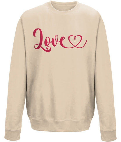 Love heart valentine sweatshirt - BoundlessLoveStore - X-Small - Nude - couple sweatshirt - crewneck sweatshirt