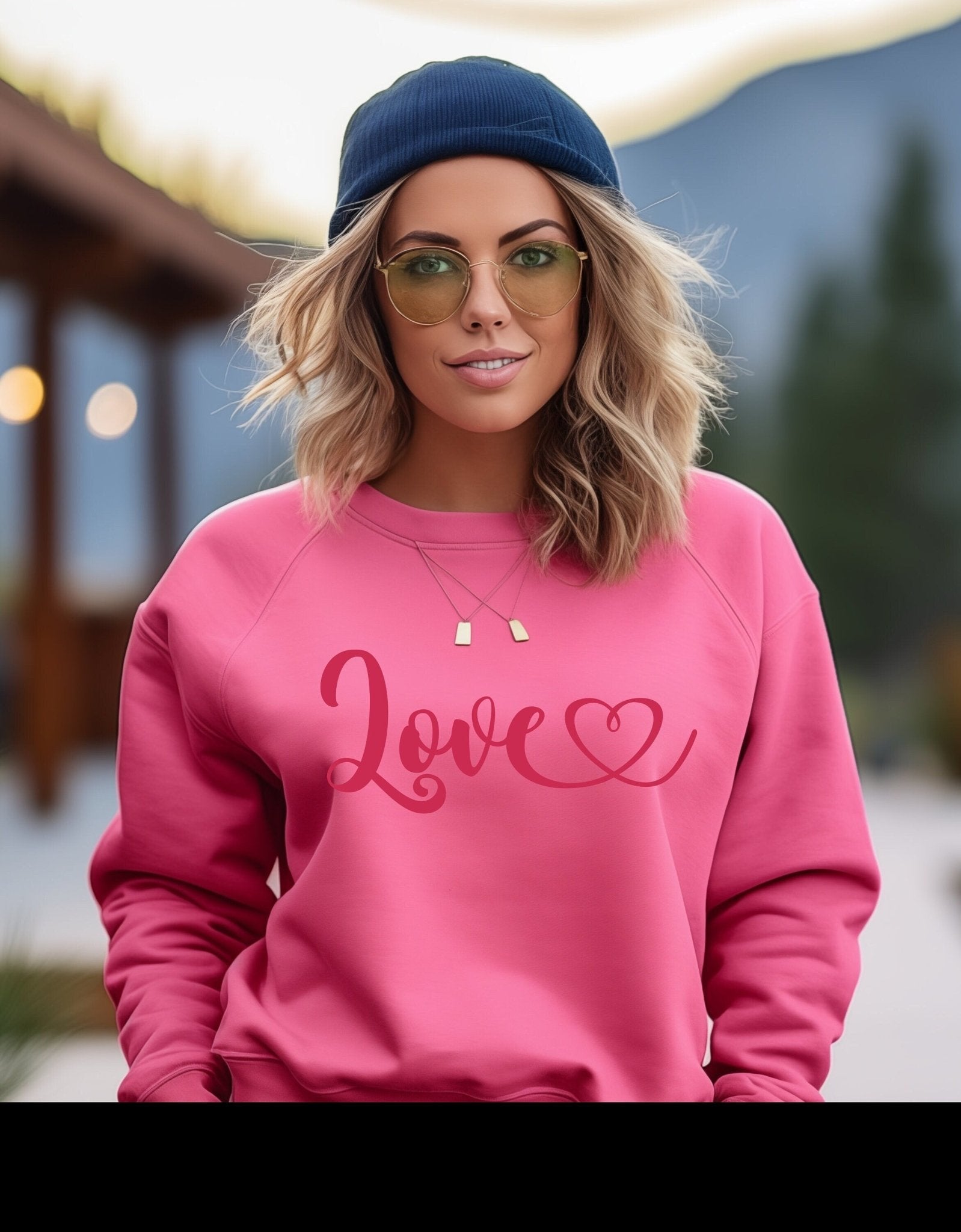 Love heart valentine sweatshirt - BoundlessLoveStore - X-Small - Candyfloss Pink - couple sweatshirt - crewneck sweatshirt