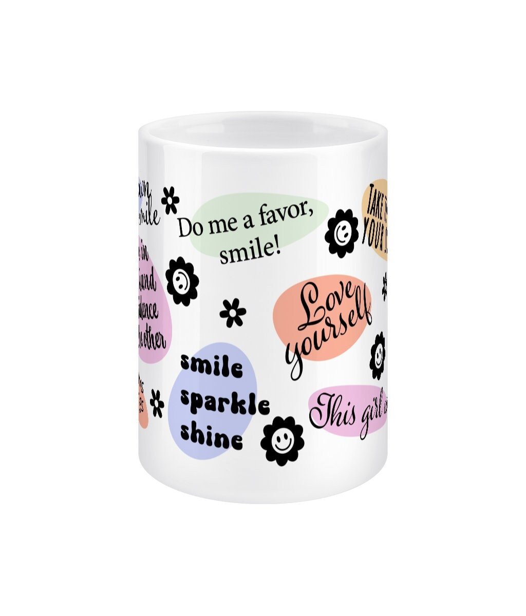 Love yourself Mental Health Daily Reminder Jumbo Affirmation Mug - BoundlessLoveStore - - Affirmation Mug - Affirmations Gift