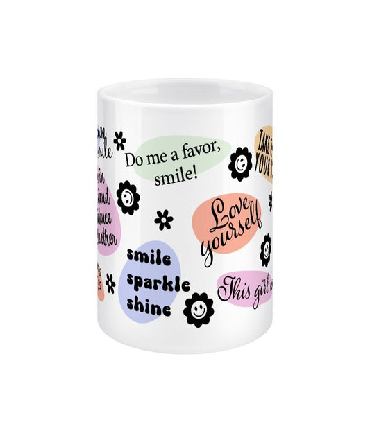 Love yourself Mental Health Daily Reminder Jumbo Affirmation Mug - BoundlessLoveStore - - Affirmation Mug - Affirmations Gift