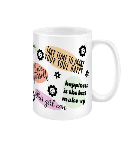 Love yourself Mental Health Daily Reminder Jumbo Affirmation Mug - BoundlessLoveStore - - Affirmation Mugs- Affirmations Gift