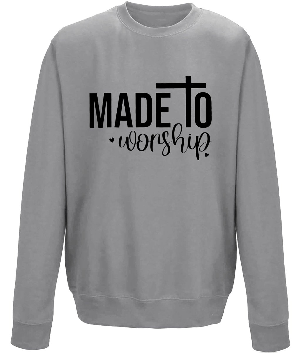 Made To Worship unisex  sweatshirt - BoundlessLoveStore - X-Small - Graphite Heather - Christian Sweatshirt - Clothing