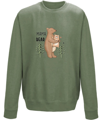 Mama bear mother's day sweatshirt - BoundlessLoveStore - X-Small - Earthy Green - Custom Mom Sweater - Custom Mum Jumper