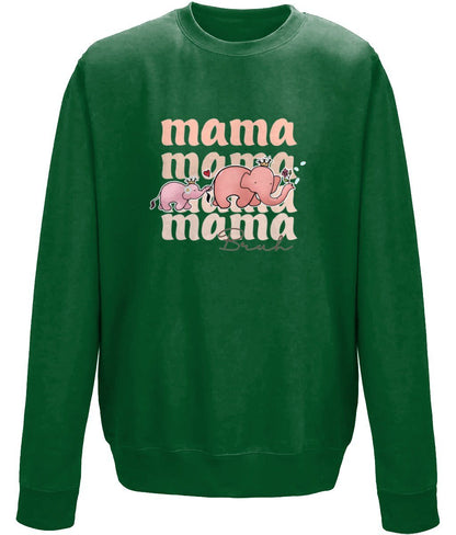 Mama elephant mother's day sweatshirt - BoundlessLoveStore - X-Small - Bottle Green - Custom Mom Sweater - Custom Mum Jumper