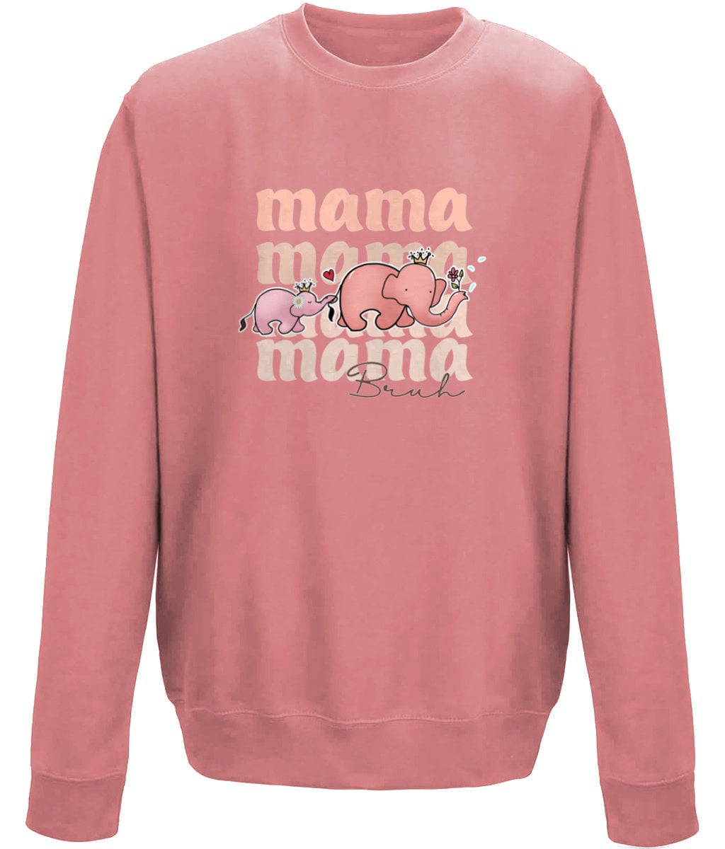 Mama elephant mother's day sweatshirt - BoundlessLoveStore - X-Small - Dusty Rose - Custom Mom Sweater - Custom Mum Jumper