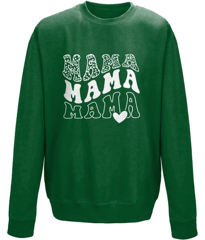 Mama mother's day crew neck sweatshirt - BoundlessLoveStore - X-Small - Bottle Green - Custom Mom Sweater - Custom Mum Jumper