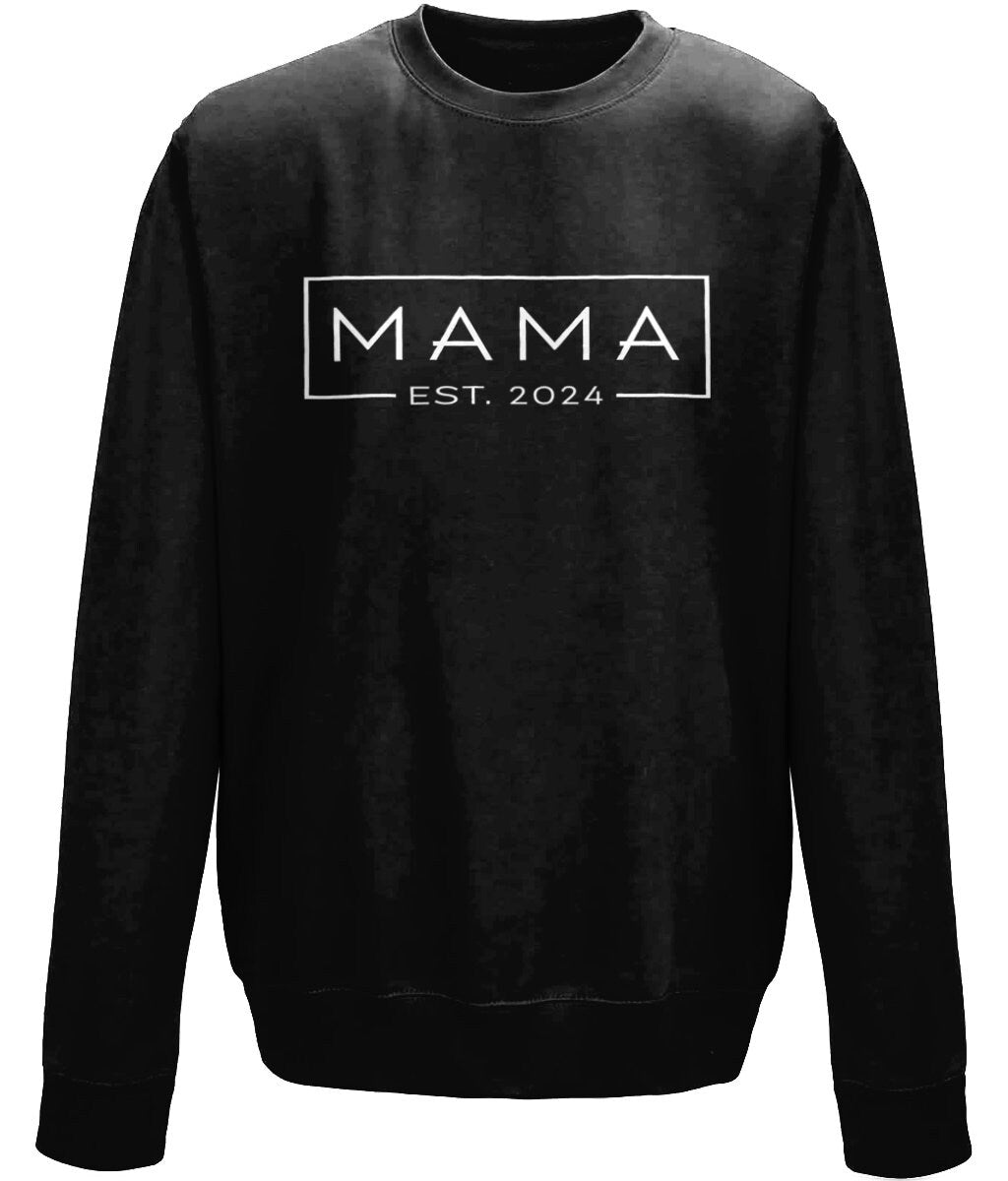 Mama, mother's day crew neck sweatshirt - BoundlessLoveStore - X-Small - Black - Custom Mom Sweater - Custom Mum Jumper