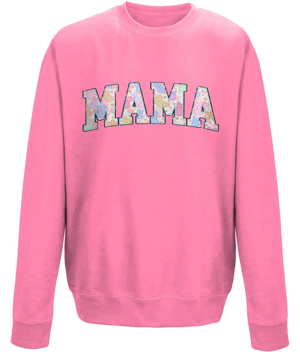 Mama mother's day crew neck sweatshirt - BoundlessLoveStore - X-Small - Candyfloss Pink - Mom Sweater - Custom Mum Jumper