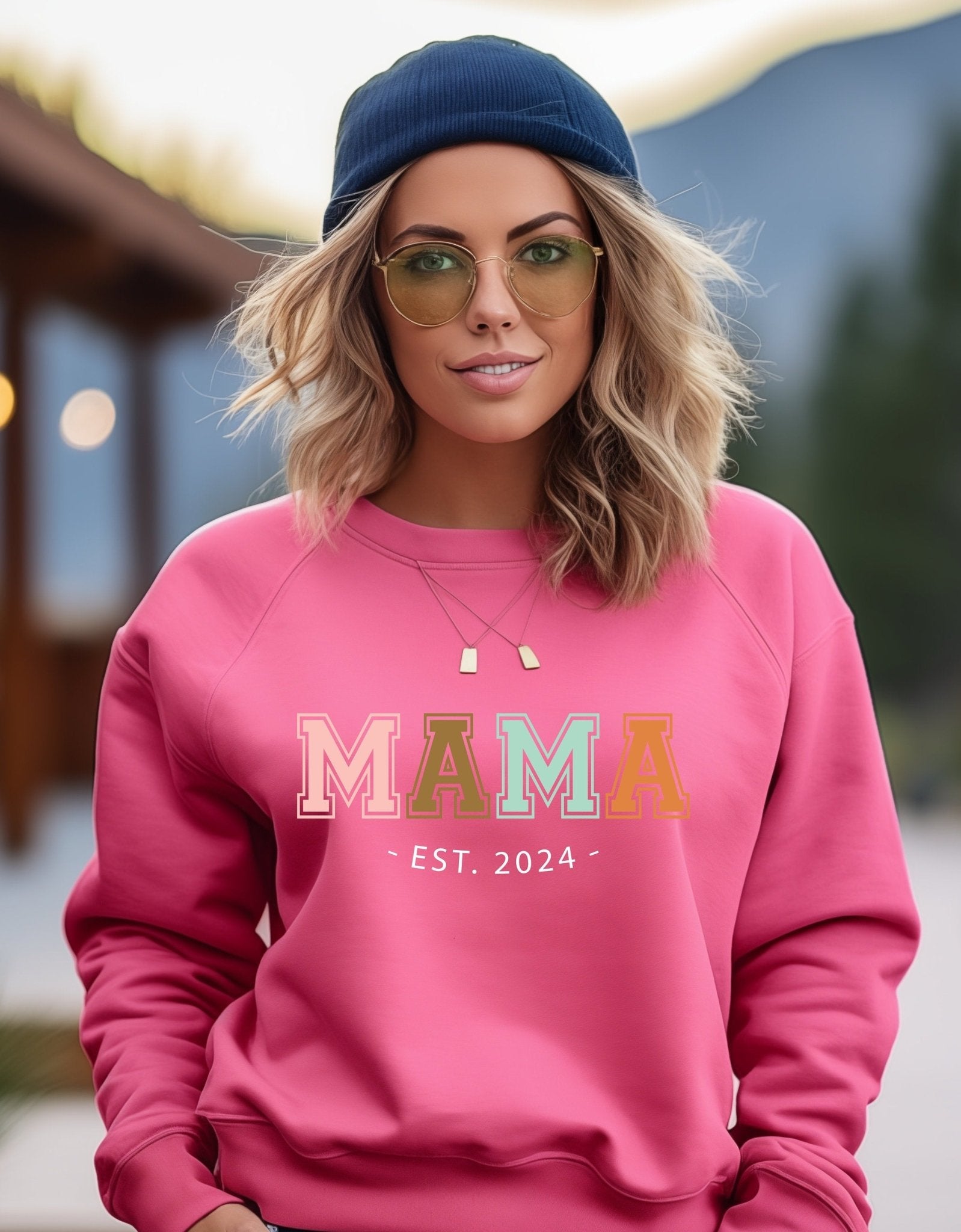 Mama mother's day sweatshirt - BoundlessLoveStore - X-Small - Candyfloss Pink - Custom Mom Sweater - Custom Mum Jumper