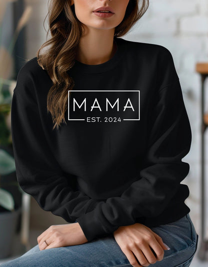 Mama, mother's day sweatshirt - BoundlessLoveStore - X-Small - Deep Black - Custom Mom Sweater - Custom Mum Jumper