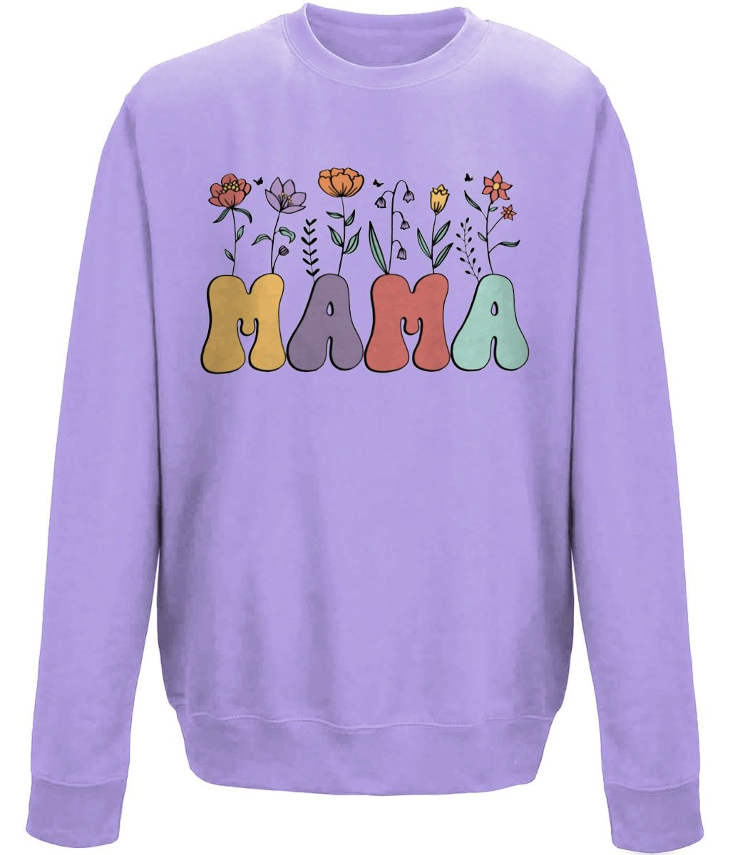 Mama mother's day crew neck sweatshirt - BoundlessLoveStore - X-Small - Digital Lavender - Mom Sweater - Custom Mum Jumper