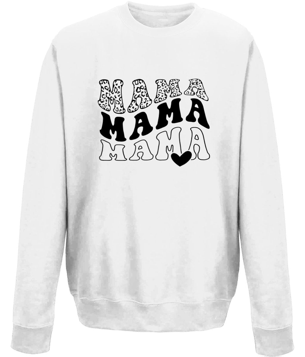 Mama mother's day crew neck sweatshirt - BoundlessLoveStore - X-Small - White - Custom Mom Sweater - Custom Mum Jumper