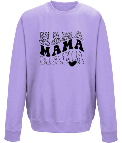 Mama mother's day sweatshirt - BoundlessLoveStore - X-Small - Digital Lavender - Custom Mom Sweater - Custom Mum Jumper