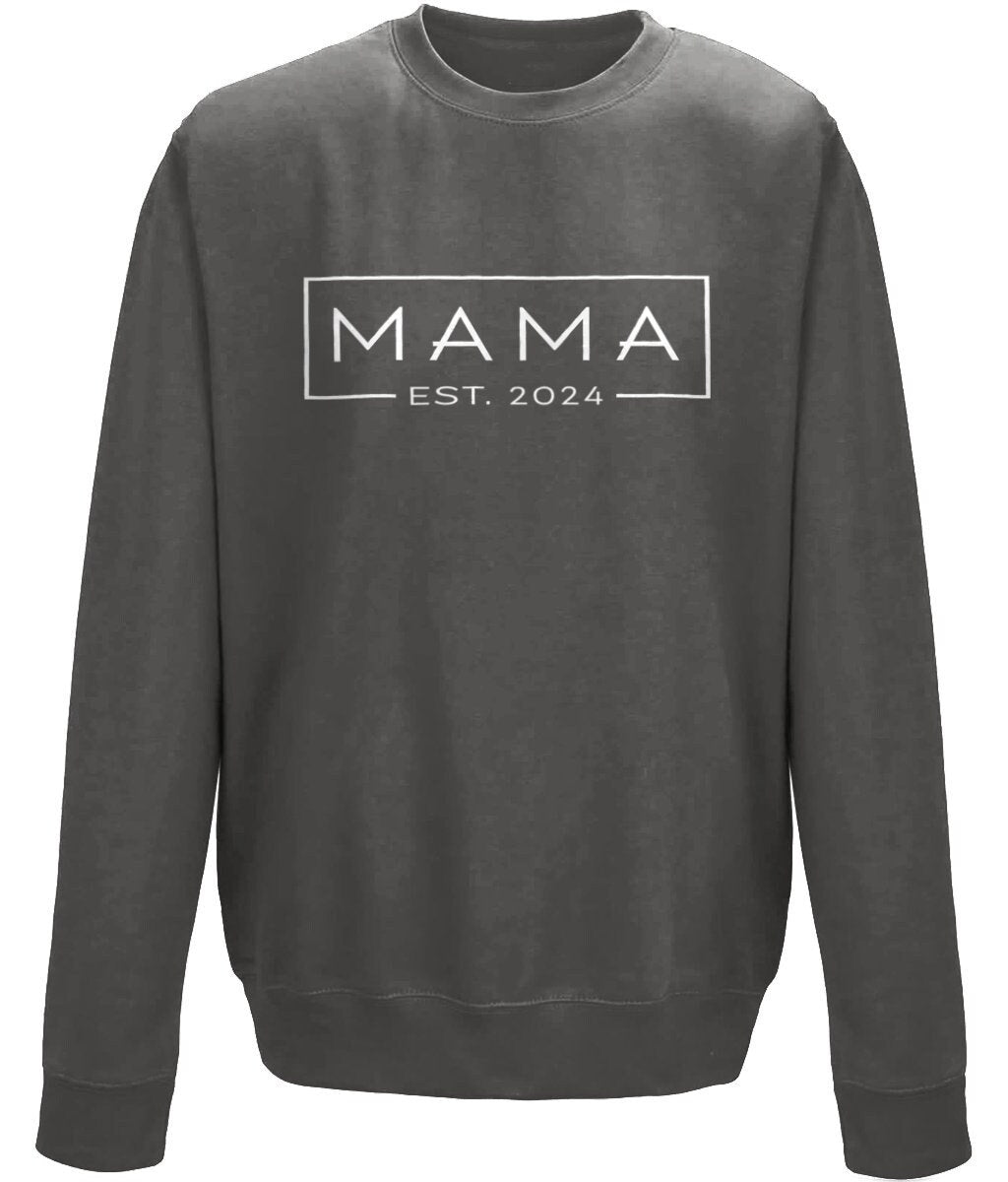 Mama, mother's day crew neck sweatshirt - BoundlessLoveStore - X-Small -Grey - Custom Mom Sweater - Custom Mum Jumper