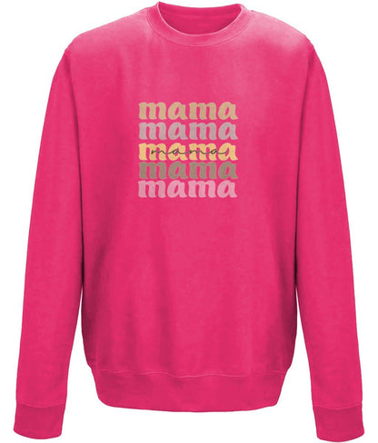 Mama mother's day crew neck sweatshirt - BoundlessLoveStore - X-Small - Hot Pink - Custom Mom Sweater - Custom Mum Jumper