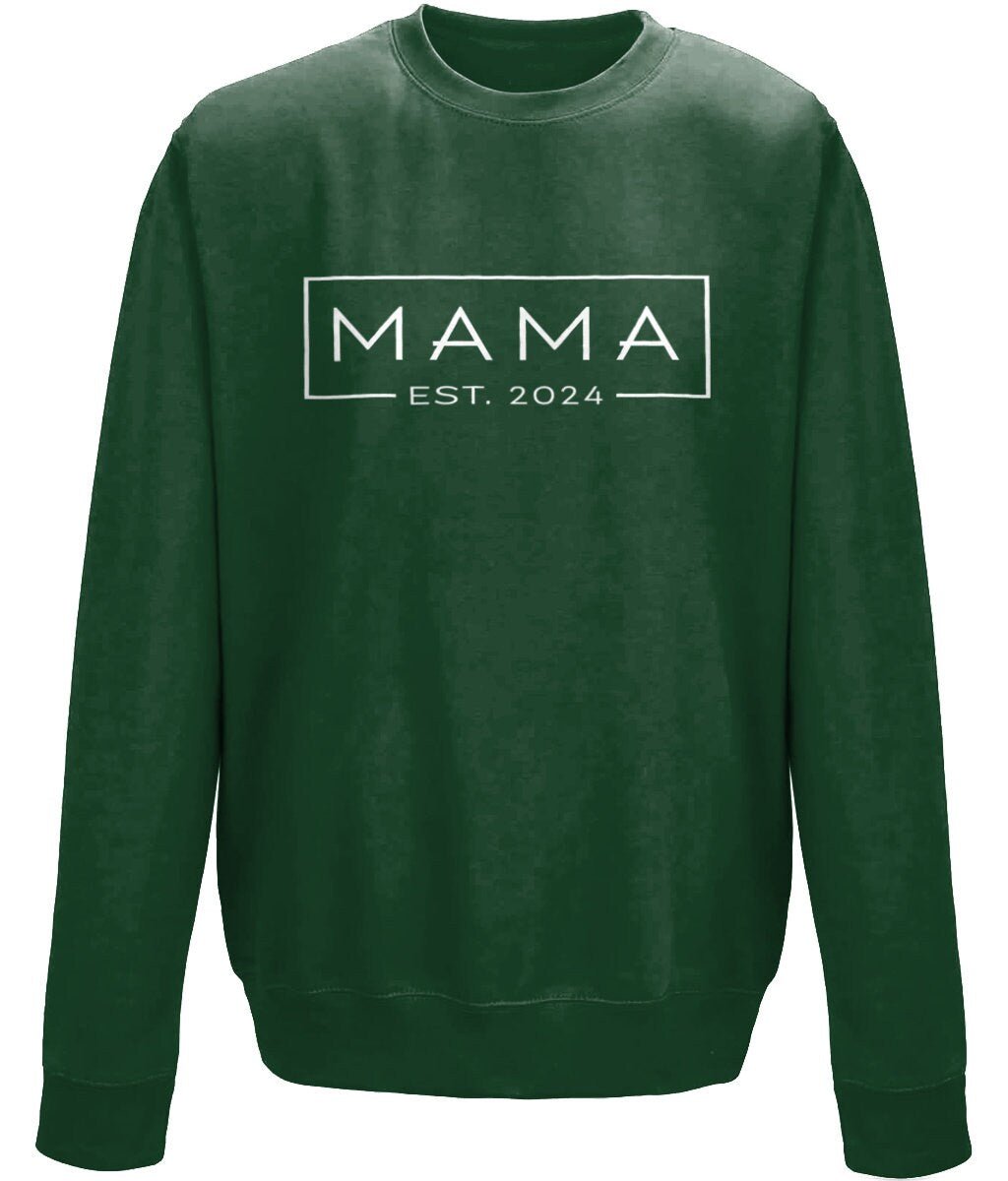 Mama, mother's day crew neck sweatshirt - BoundlessLoveStore - X-Small - Green - Custom Mom Sweater - Custom Mum Jumper