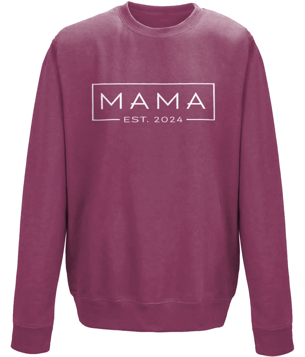 Mama, mother's day crew neck sweatshirt - BoundlessLoveStore - X-Small - Plum - Custom Mom Sweater - Custom Mum Jumper