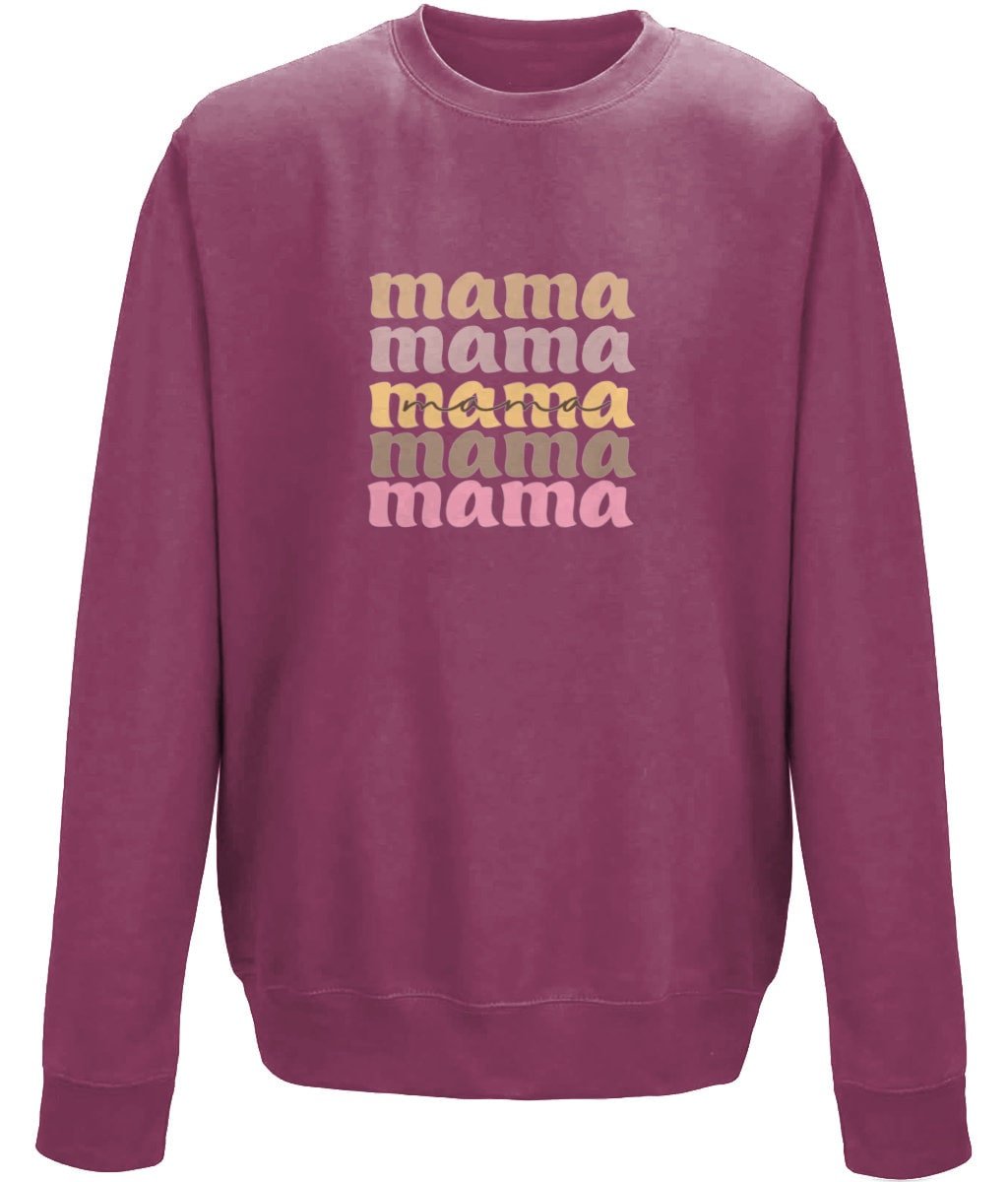 Mama mother's day crew neck sweatshirt - BoundlessLoveStore - X-Small - Plum - Custom Mom Sweater - Custom Mum Jumper