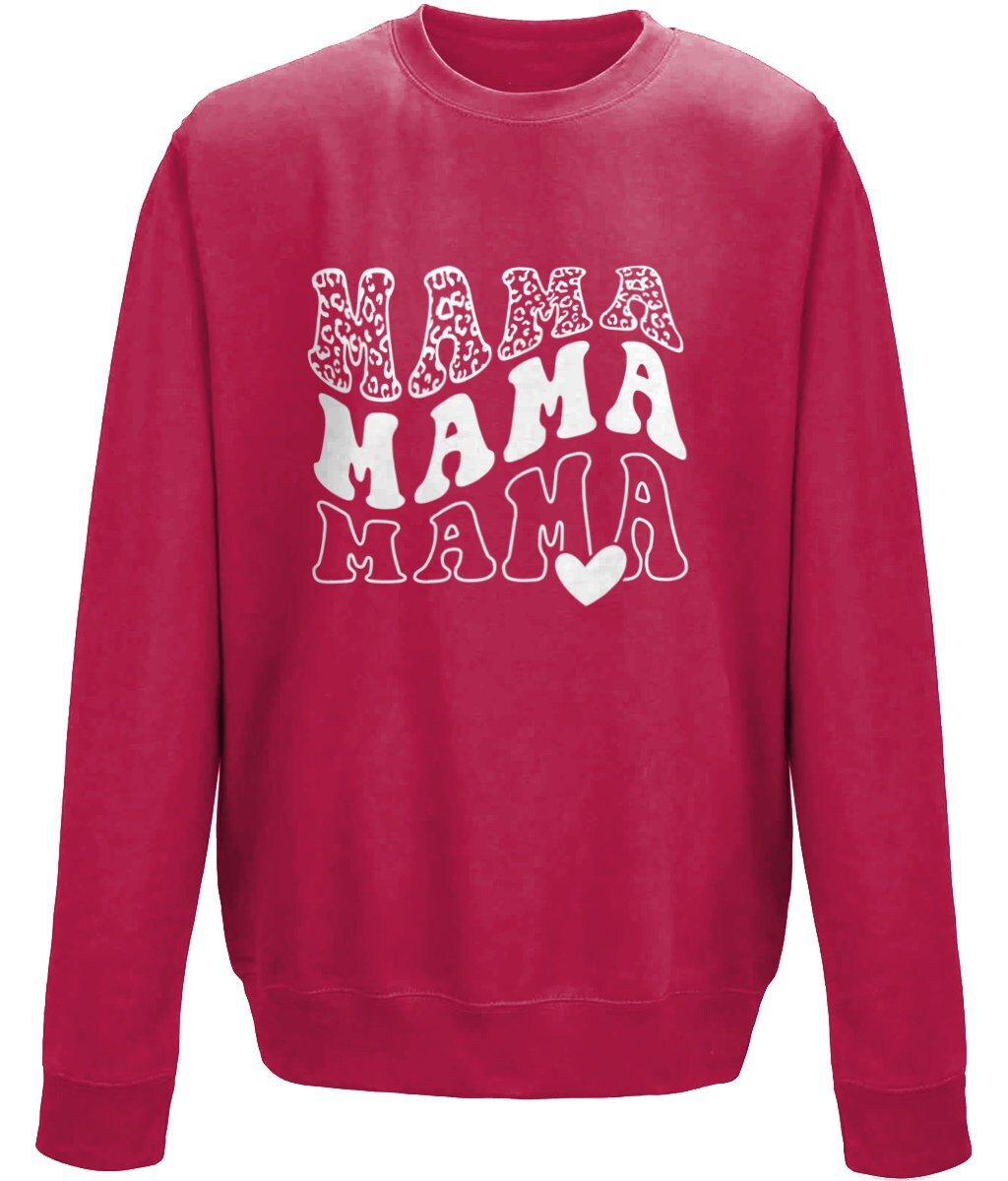 Mama mother's day crew neck sweatshirt - BoundlessLoveStore - X-Small - Red Hot Chilli - Custom Mom Sweater - um Jumper