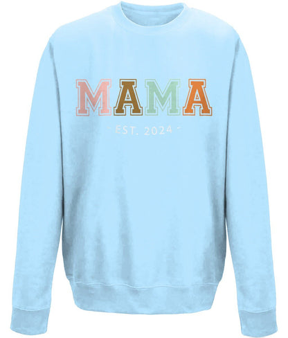 Mama mother's day crew neck sweatshirt - BoundlessLoveStore - X-Small - Sky Blue - Custom Mom Sweater - Custom Mum Jumper