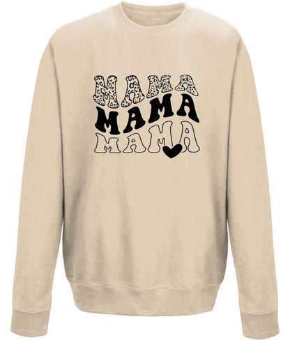 Mama mother's day crew neck sweatshirt - BoundlessLoveStore - X-Small -Desert Sand - Custom Mom Sweater - Custom Mum Jumper