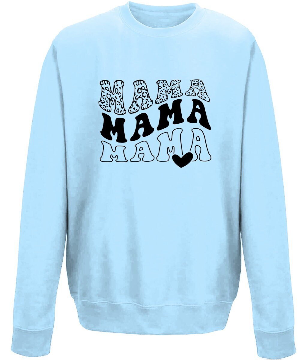 Mama mother's day crew neck sweatshirt - BoundlessLoveStore - X-Small - Sky Blue - Custom Mom Sweater - Custom Mum Jumper