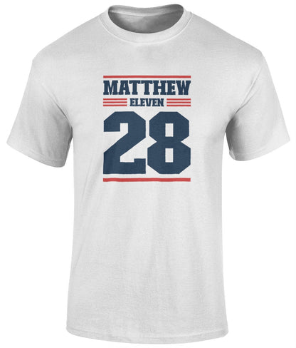 Matthew 11:28 Unisex T-Shirt, Faith T-Shirts - BoundlessLoveStore - White - Small - christian t shirts - christian tee shirts