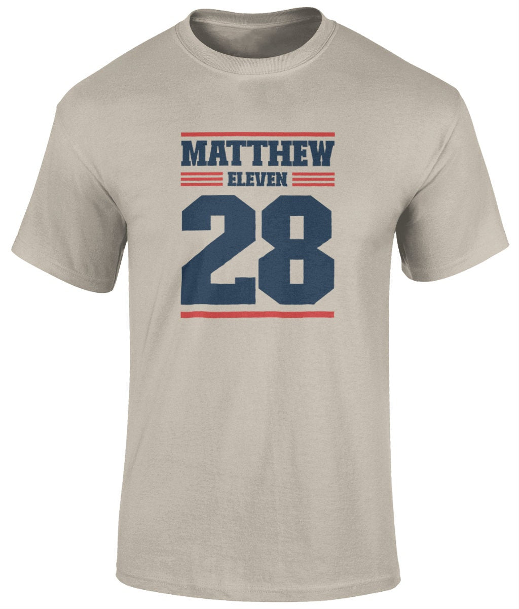 Matthew 11:28 Unisex T-Shirt, Faith T-Shirts - BoundlessLoveStore - Sand - Small - christian t shirts - christian tee shirts