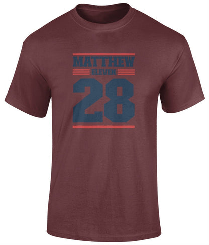 Matthew 11:28 Unisex T-Shirt, Faith T-Shirts - BoundlessLoveStore - Maroon - Small - christian t shirts - christian tee