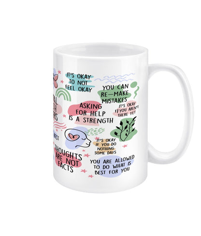 Mental Health Matters Daily Reminder Jumbo Affirmation Mug - BoundlessLoveStore - - Affirmation Mugs - Affirmations Gift