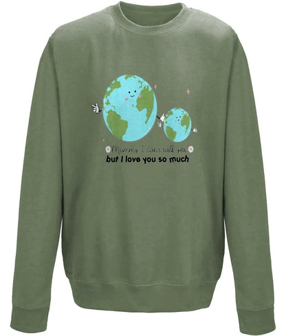 Mummy i can't talk yet but i love you so much mother's day sweatshirt - BoundlessLoveStore - X-Small - Earthy Green -  Jumper