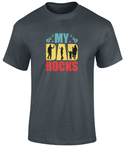 My Dad Rocks T-Shirt, Father's Day Gift, Funny Daddy's Tee - BoundlessLoveStore - Cardinal Red - Small - Clothing -