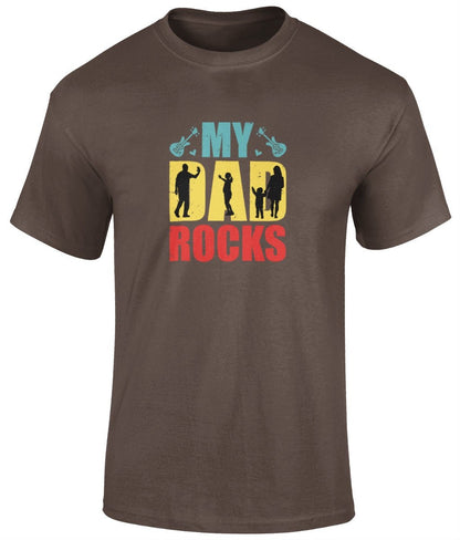 My Dad Rocks T-Shirt, Father's Day Gift, Funny Daddy's Tee - BoundlessLoveStore - Dark Chocolate - Small - Clothing -