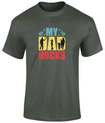 My Dad Rocks T-Shirt, Father's Day Gift, Funny Daddy's Tee - BoundlessLoveStore - Navy - Small - Clothing - cool dad shirt