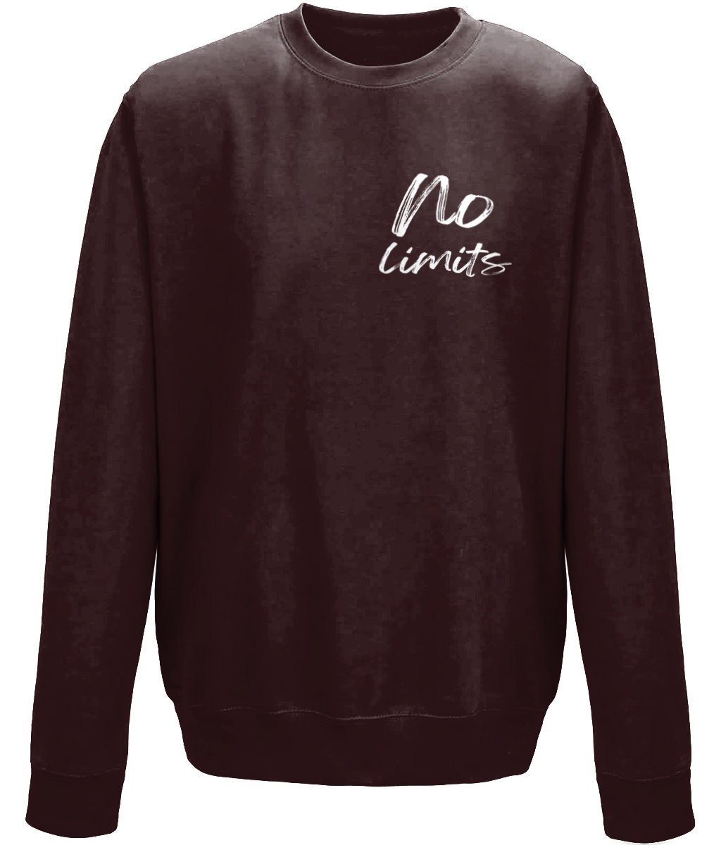 No Limits Crew Neck Unisex Sweatshirt - BoundlessLoveStore - XS - Hot Chocolate - Clothing - College Sweatshirt